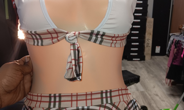 3 Piece Plad School Girl Outfit